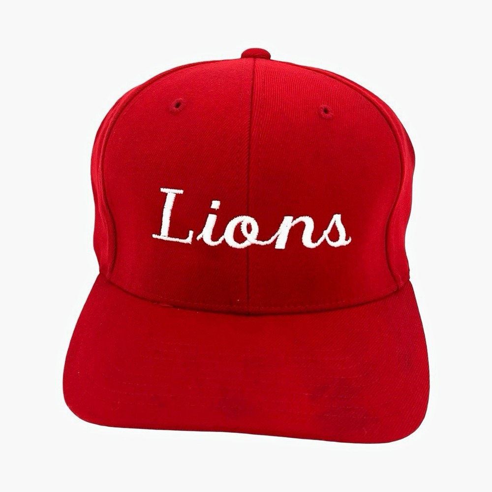 Lions Red Flexfit Baseball Cap Pacific Pro Series Size 6 7/8-7 3/8 #80 Hat